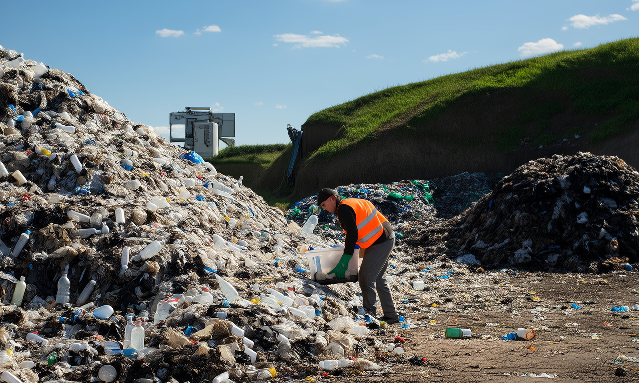 How does plastic recycling reduce landfill waste?